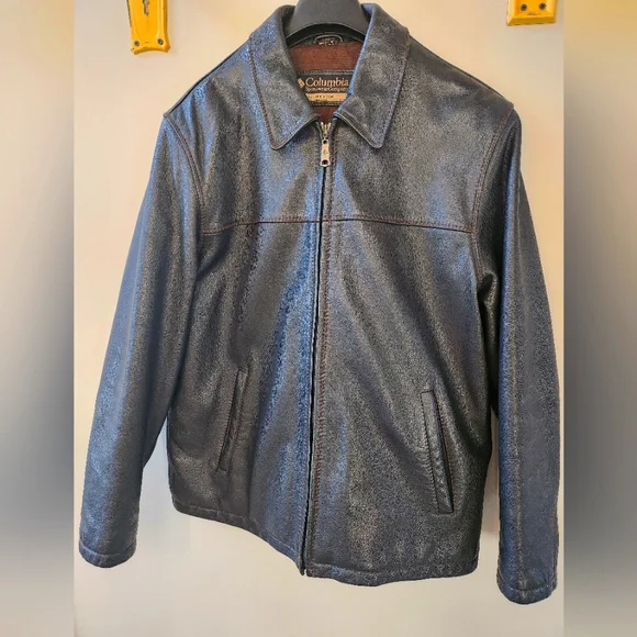 Columbia Leather Coat, Deep Brown, Mens Large - Picture 1 of 6